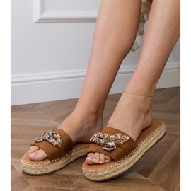 Brown espadrilles with a bow 2