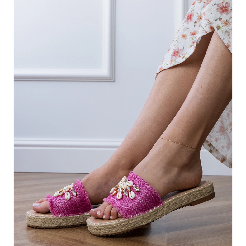 Pink espadrilles with shells 2