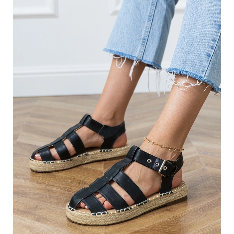 Black espadrilles built -in sandals 1
