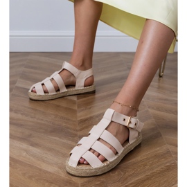 Beige espadrilles built -in sandals 1