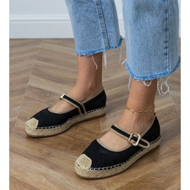 Black espadrilles with a decorative buckle 1