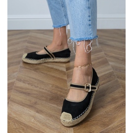 Black espadrilles with a decorative buckle 2