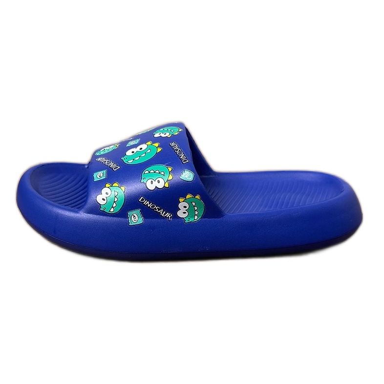 Blue children's slippers with print 2