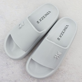 Women's foam flops Vinceza 75210 gray grey 1