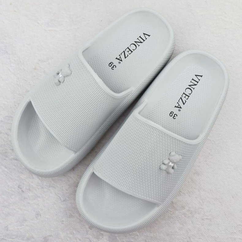 Women's foam flops Vinceza 75210 gray grey 1