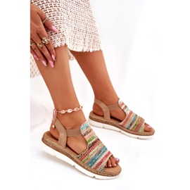 EVento Women's sandals with a multicolor braid multicolored 2