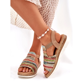 EVento Women's sandals with a multicolor braid multicolored 1