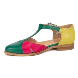 Olivier Women's leather sandals 4240/35 Ziel/Roz/Zol green 1 Olivier Women's leather sandals 4240/35 Ziel/Roz/Zol green 1