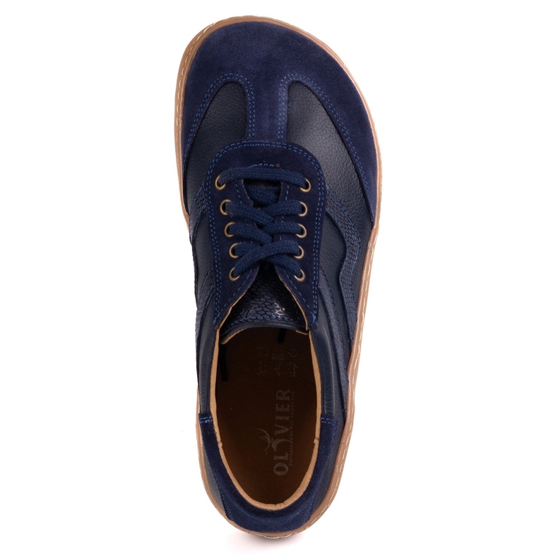 Barefoot women's leather shoes olivier Eliza navy blue 1