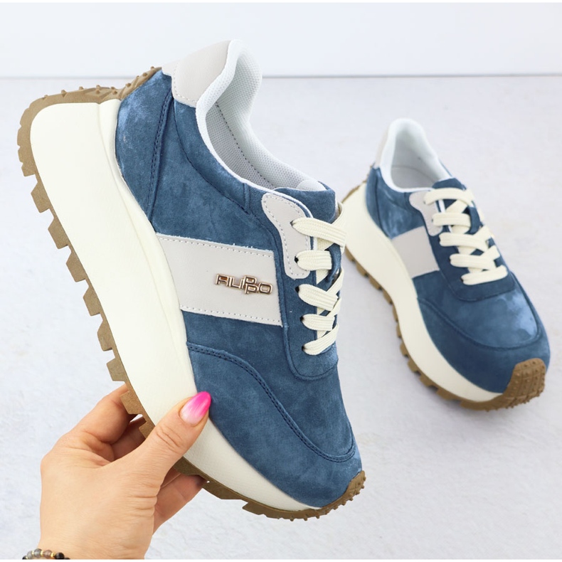 Leather shoes on a thick platform blue Filippo DP6785 1 Leather shoes on a thick platform blue Filippo DP6785 1