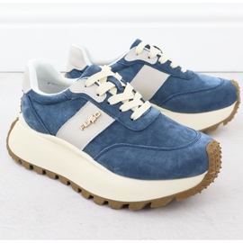 Leather shoes on a thick platform blue Filippo DP6785 2 Leather shoes on a thick platform blue Filippo DP6785 2