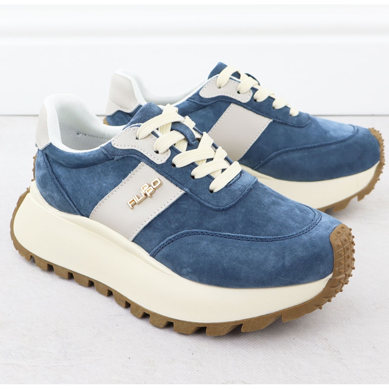 Leather shoes on a thick platform blue Filippo DP6785 2 Leather shoes on a thick platform blue Filippo DP6785 2