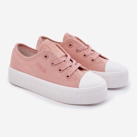 Big star rr374011 pink lace -up sneakers 1