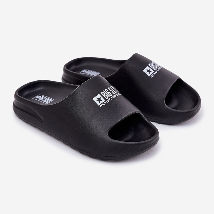 Men's foam slippers with the Big Star RR174A012 Black logo 1 Men's foam slippers with the Big Star RR174A012 Black logo 1