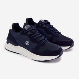 EVento Men's Sneakers sports shoes on the navy blue platform 1 EVento Men's Sneakers sports shoes on the navy blue platform 1