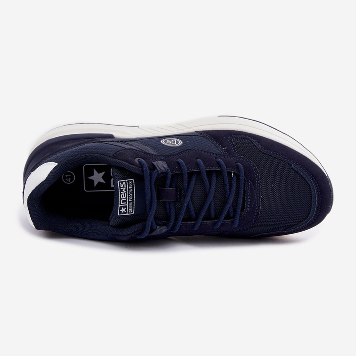 EVento Men's Sneakers sports shoes on the navy blue platform 2 EVento Men's Sneakers sports shoes on the navy blue platform 2