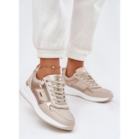 EVento Women's leather sports shoes with a beige lock 2 EVento Women's leather sports shoes with a beige lock 2