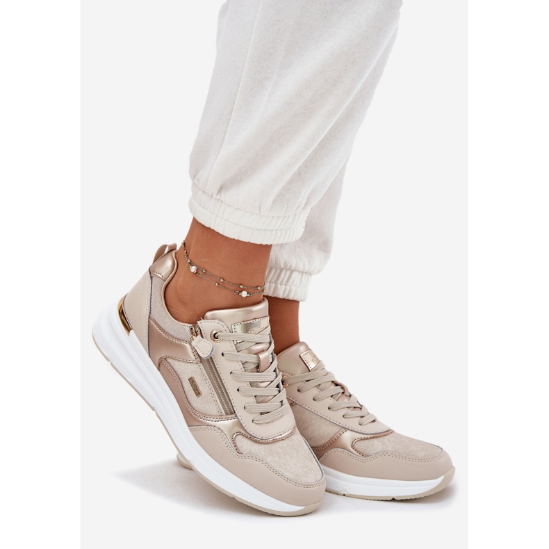EVento Women's leather sports shoes with a beige lock 1 EVento Women's leather sports shoes with a beige lock 1