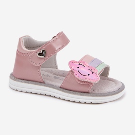 EVento Children's sandals fastened with pink Velcro 2