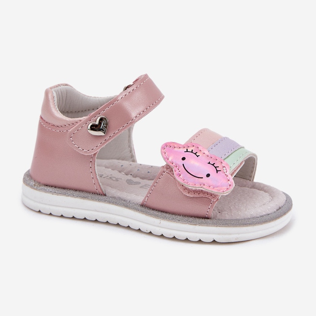 EVento Children's sandals fastened with pink Velcro 2