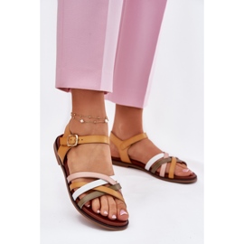 Women's sandals with Sergio Leone SK090H swinging stripes yellow 2 Women's sandals with Sergio Leone SK090H swinging stripes yellow 2