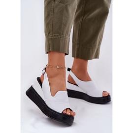 Women's leather sandals for ancient Artiker 52C0483 White 2