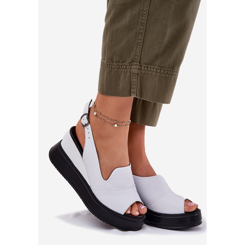 Women's leather sandals for ancient Artiker 52C0483 White 1