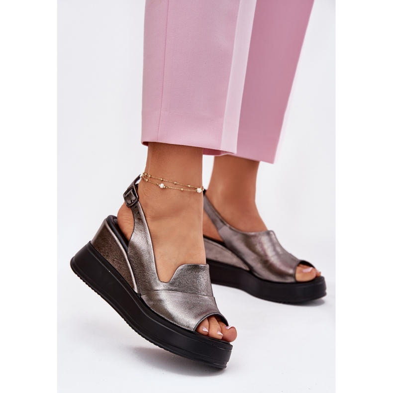 Women's leather sandals for ancient Artiker 54C0402 graphite silver 2 Women's leather sandals for ancient Artiker 54C0402 graphite silver 2