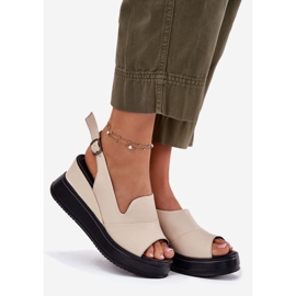 Women's leather sandals for ancient Artiker 54C0401 beige 1 Women's leather sandals for ancient Artiker 54C0401 beige 1