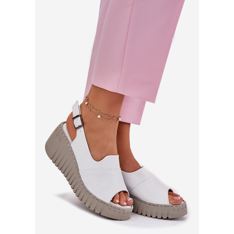 ARTIKER Women's sandals made of natural leather for an wedge artker 54c0786 white 1 ARTIKER Women's sandals made of natural leather for an wedge artker 54c0786 white 1