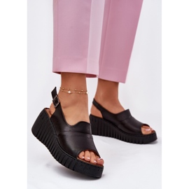 ARTIKER Women's sandals made of natural leather on wedge artker 54c0791 black 2 ARTIKER Women's sandals made of natural leather on wedge artker 54c0791 black 2