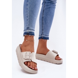 EVento Women's foam slippers on the platform with a beige buckle 2