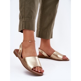 EVento Flat -heeled Women's Sandals Eco leather golden 2 EVento Flat -heeled Women's Sandals Eco leather golden 2