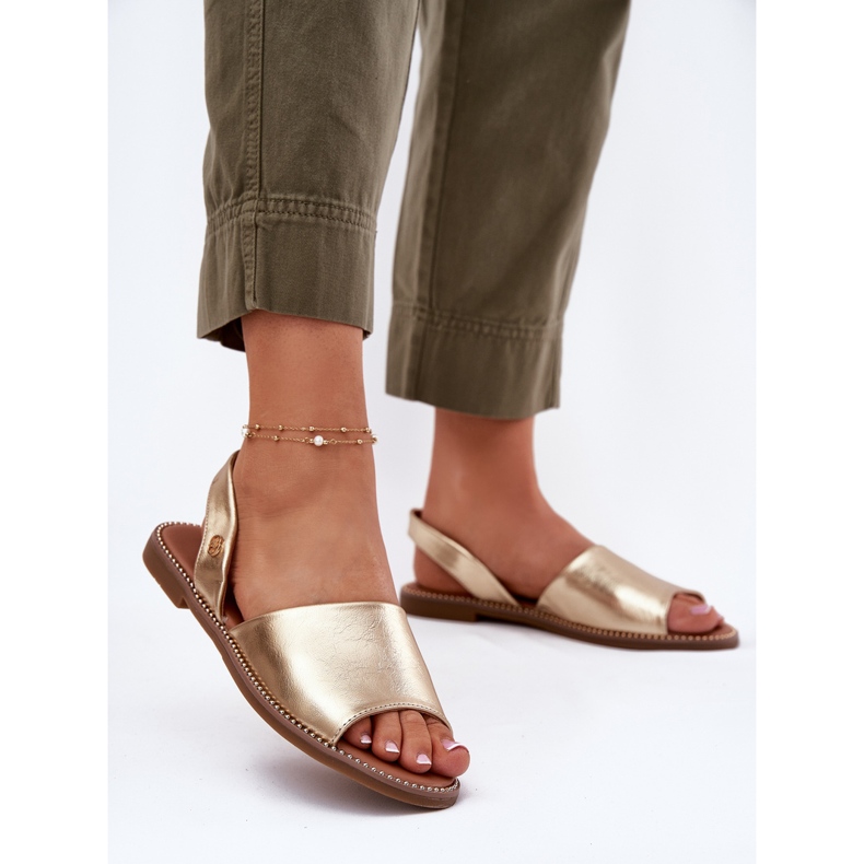 EVento Flat -heeled Women's Sandals Eco leather golden 2 EVento Flat -heeled Women's Sandals Eco leather golden 2