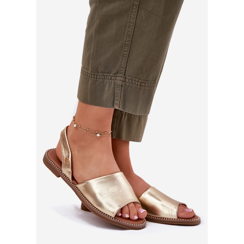 EVento Flat -heeled Women's Sandals Eco leather golden 1 EVento Flat -heeled Women's Sandals Eco leather golden 1