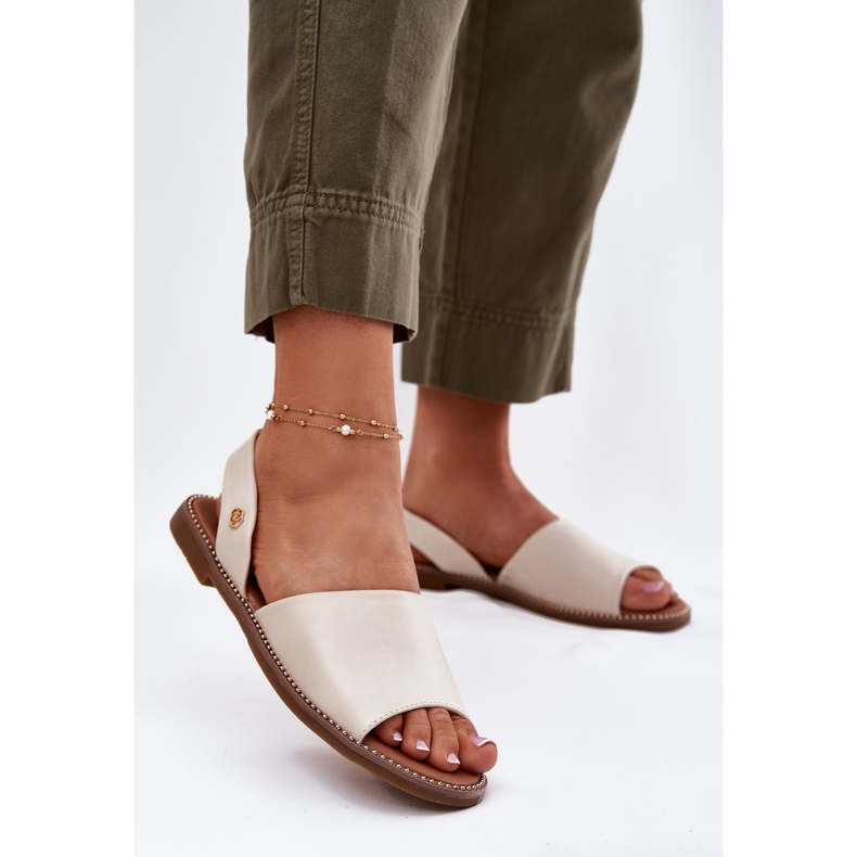 EVento Women's flat sandals eco leather beige 2 EVento Women's flat sandals eco leather beige 2