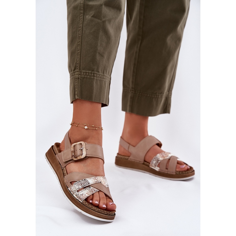 Women's sandals with inblu gs000056 beige 2