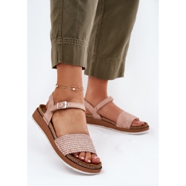 Women's sandals with braid on the inblu gs000050 pink belt 2 Women's sandals with braid on the inblu gs000050 pink belt 2