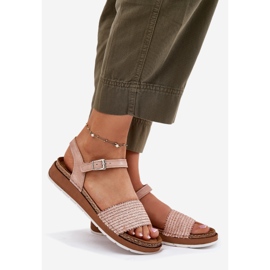 Women's sandals with braid on the inblu gs000050 pink belt 1 Women's sandals with braid on the inblu gs000050 pink belt 1