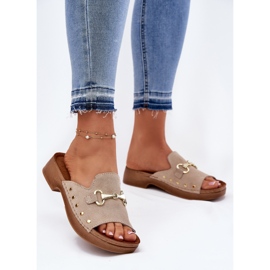 Women's suede slippers inblu tf0002k beige 2 Women's suede slippers inblu tf0002k beige 2