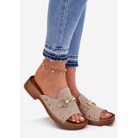 Women's suede slippers inblu tf0002k beige 1 Women's suede slippers inblu tf0002k beige 1