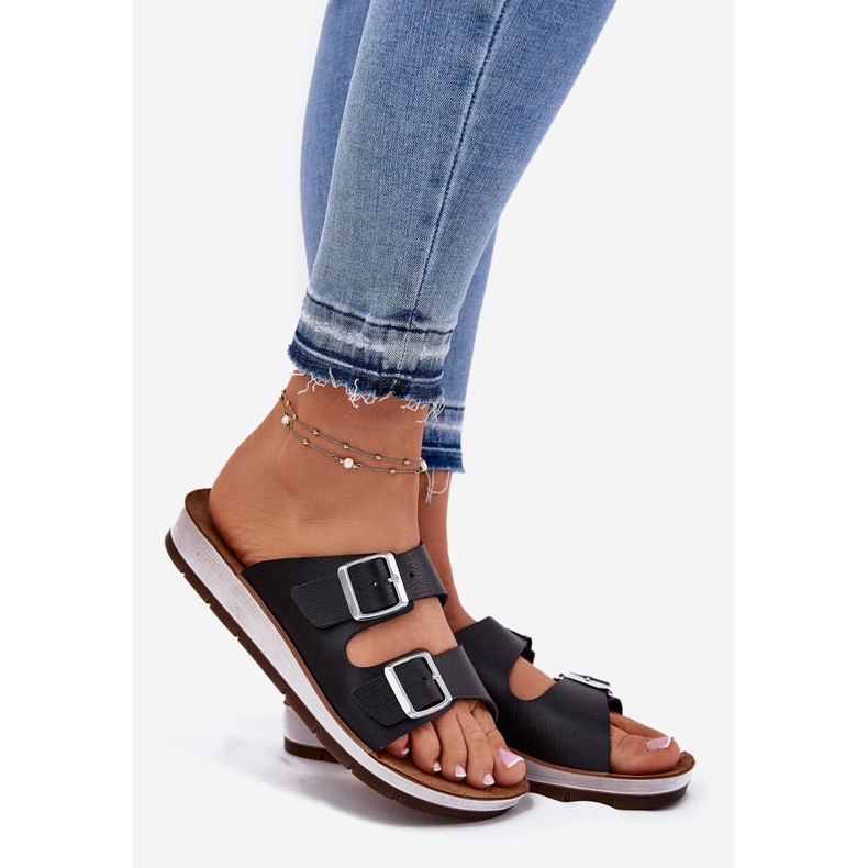 Women's flip flops with inblu cp000042 black clamps 1