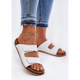 Women's leather slippers inblu AA0005GU white 2 Women's leather slippers inblu AA0005GU white 2