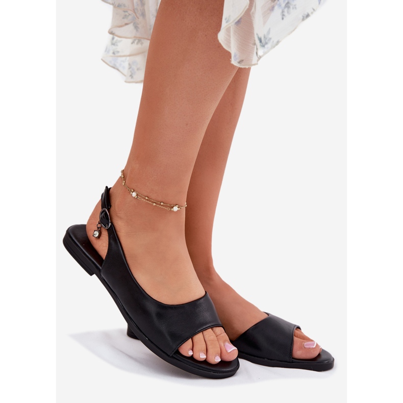 EVento Flat -heeled women's sandals black 1