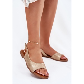 EVento Flat -heeled women's sandals gold golden 2