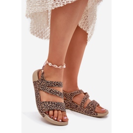 Women's leather sandals Zazoo K1004 leopard print brown 1 Women's leather sandals Zazoo K1004 leopard print brown 1