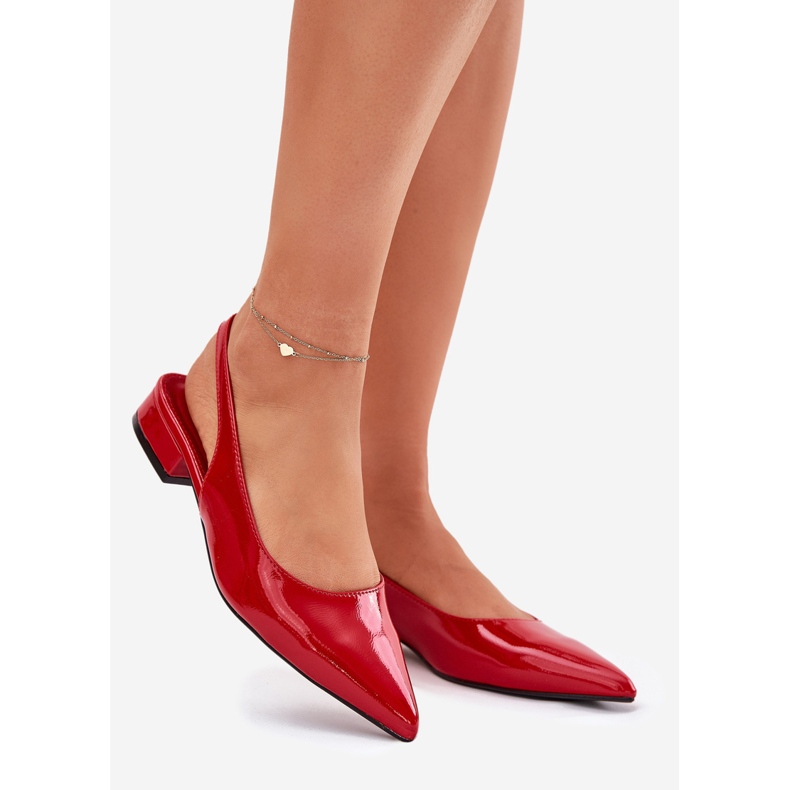 Low -heeled red ballerinas red 1