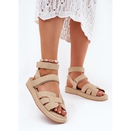 Women's sandals with beige 2