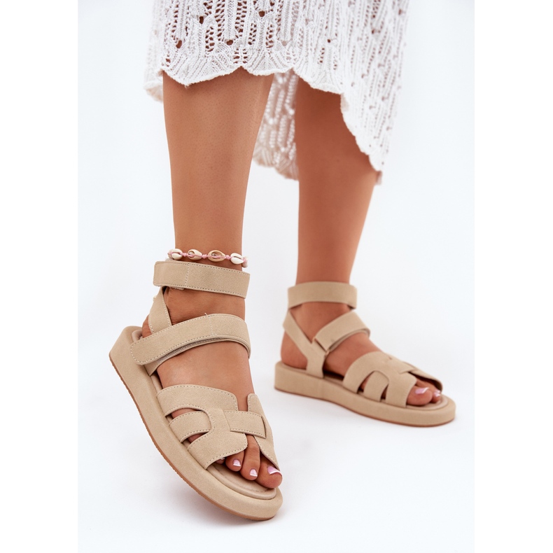 Women's sandals with beige 2