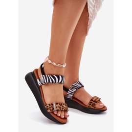 Women's sandals for wedges leopard and brown zebra 1 Women's sandals for wedges leopard and brown zebra 1